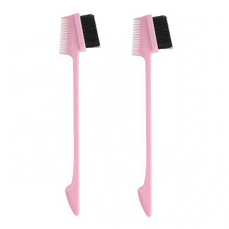 Black personalized custom edge control popular mini pocket women edge brush and comb double