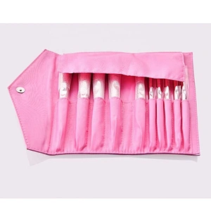 Private Label Synthetic Personalized Makeup Brush Set with Cosmetic Bag New Arrival 10pcs Rose Gold Foundation Fan Brush Face