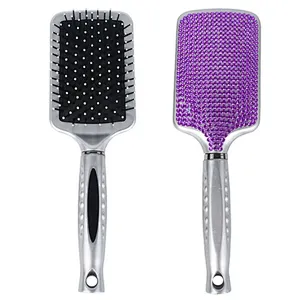 OEM private label new arrival rhinestone scalp massage hair brushes manufacturing bling blinged brush