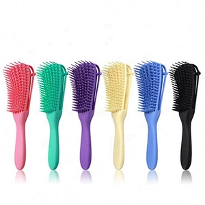 Professional Custom Logo Pink 4c Curly Wet Afro Textured Detangling Brush for Natural Black Hair or Long Thick