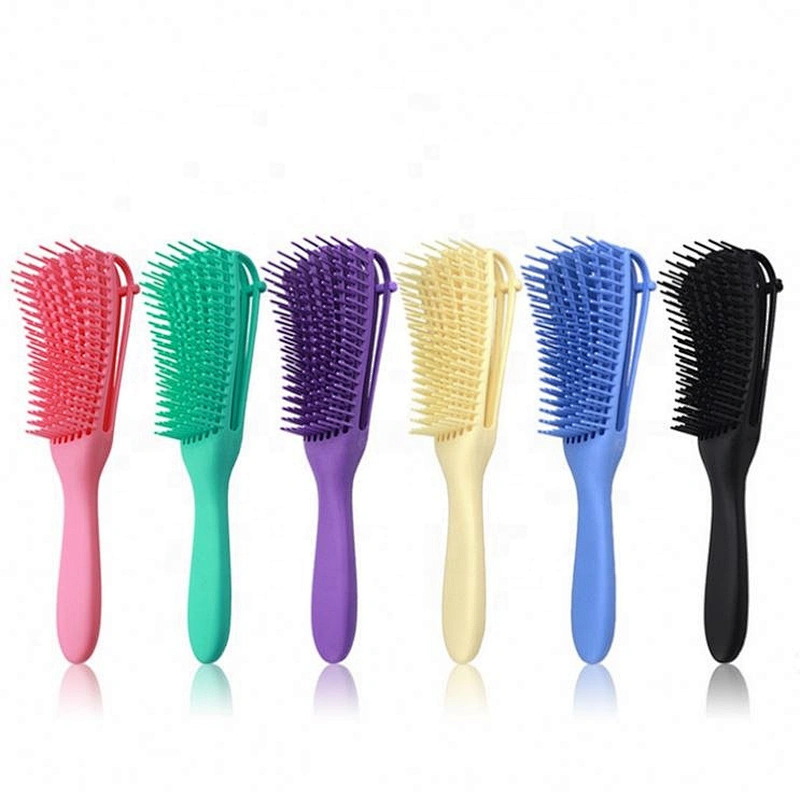 Professional Custom Logo Pink 4c Curly Wet Afro Textured Detangling Brush for Natural Black Hair or Long Thick