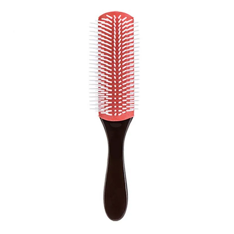 Detachable Air Cushion 9-Row Removable Straight Wide Tooth Shower Hair Comb Denman Brush
