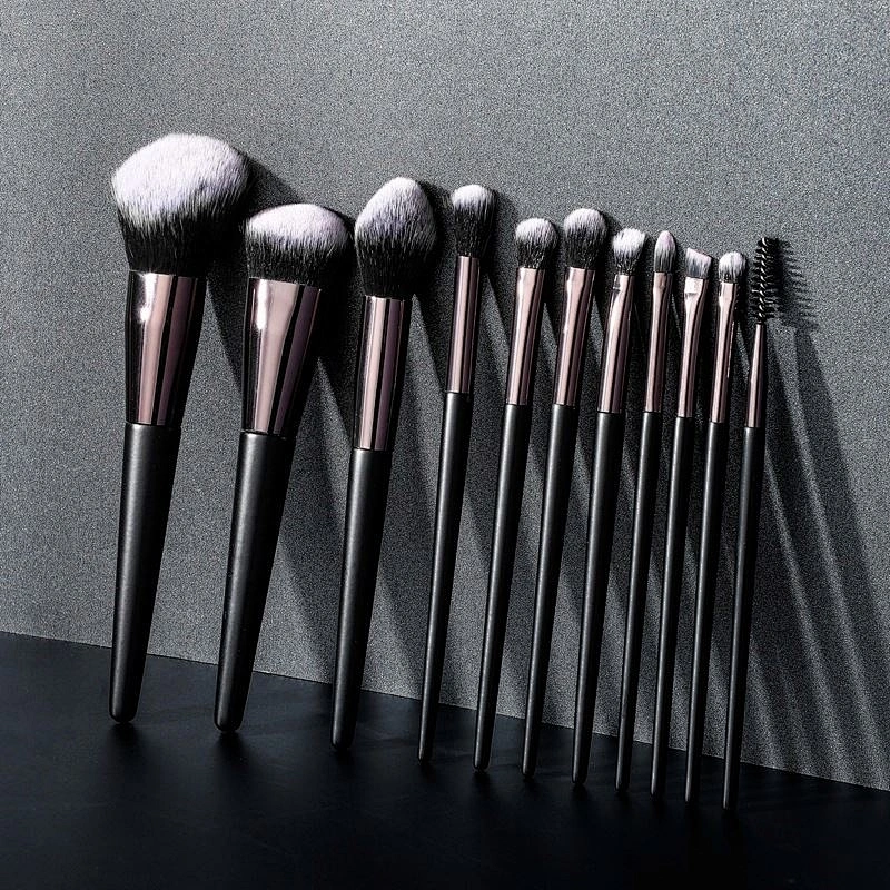 Professional Makeup Brushes Set 11Pcs Orange Wood Handle Cosmetics Make Up Tools Powder Contour Foundation Eyeshadow Brush