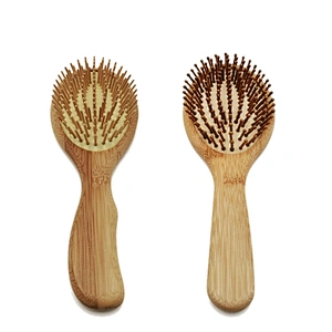 White Customized 2018 Selling Wig Eco Friendly Eco-friendly Bamboo Paddle Pins Brushes Wooden Half Round Hair Brush
