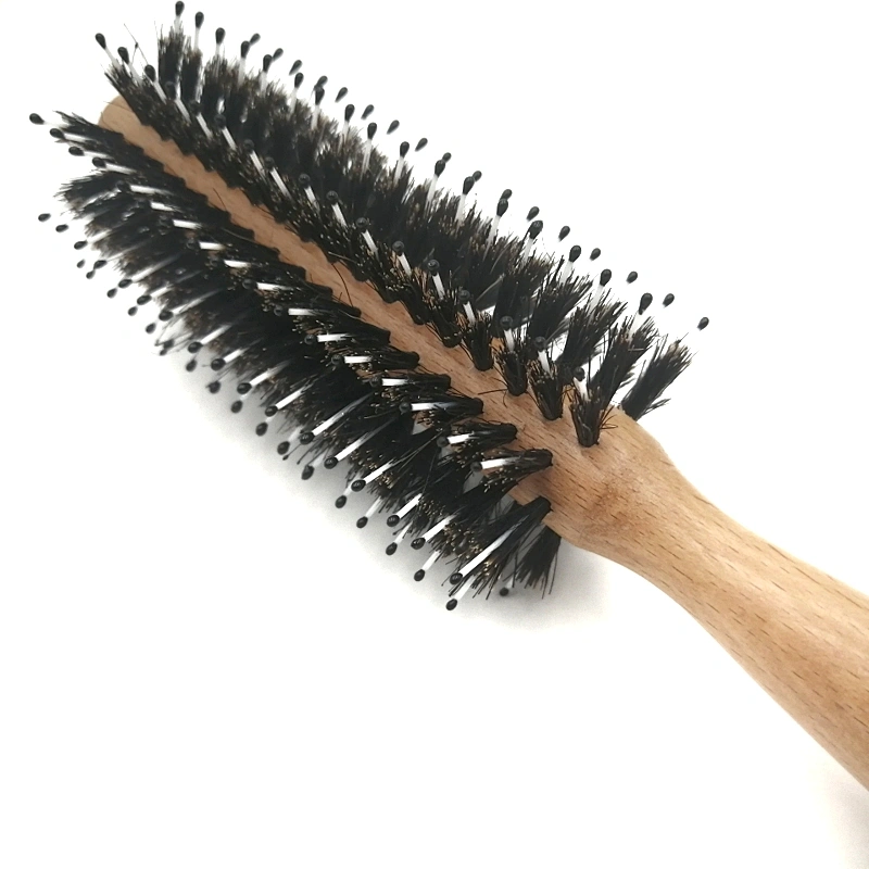 wholesale custom logo wooden 100% boar bristle hard wave crown hair brush curved for mens