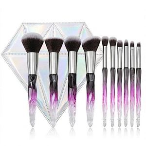 2020 New Arrival 10Pcs Exquisite Cosmetics Brush Diamond Art Bag Make Up Sets