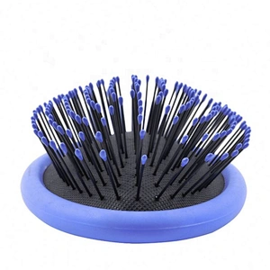 OEM hair extension loop brush facial plastic long handle brush cushion massaging hair brush