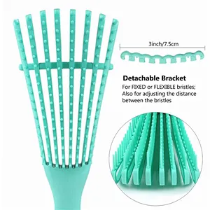 America African Tangle Knot Dry Wet Curly Scalp Massage Comb Women Detangler Hairbrush For Salon Hairdressing Styling Tool