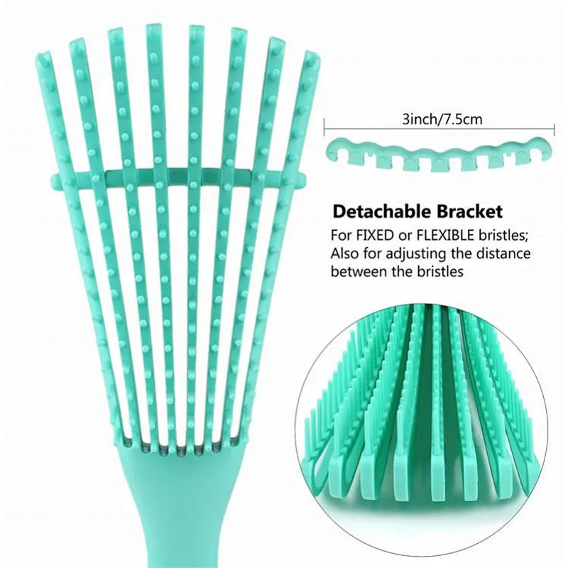 America African Tangle Knot Dry Wet Curly Scalp Massage Comb Women Detangler Hairbrush For Salon Hairdressing Styling Tool