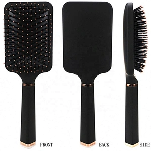 Black Paddle Cushion Hair Massage Brush Professional Comb