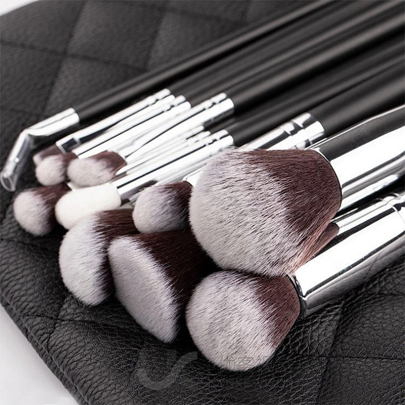 New Multi - Function 15 Makeup Set Wooden Handle Nylon Hair Brush