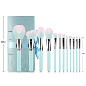 Top Selling On Amazon 12Pcs Makeup Brush Professional Tools Green Private Label Brushes Set