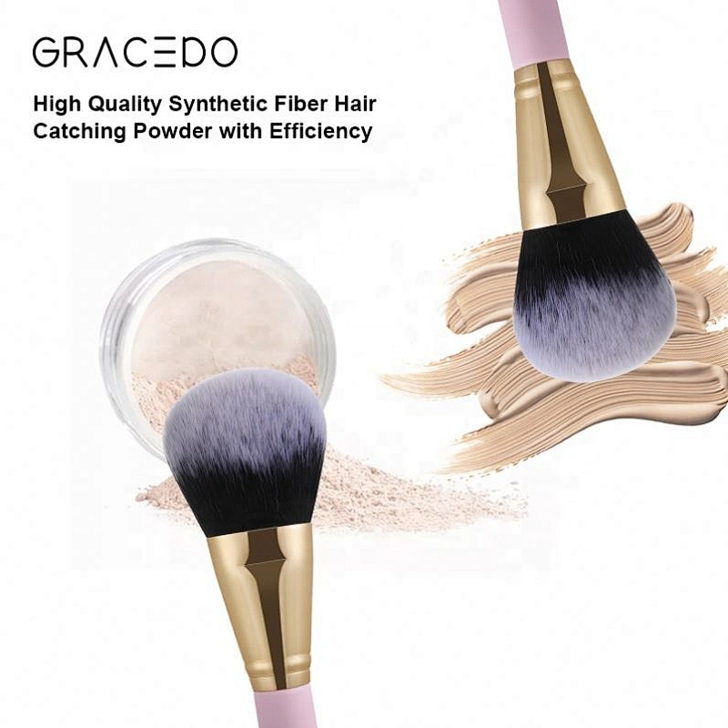 Gracedo 15 Pcs Makeup Brushes Premium Synthetic Foundation Powder Concealer Eye Shadows Brush Set Pink