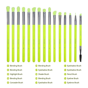 Factory Price Docolor 15Pcs Neon Eye Brush Set Wholesale