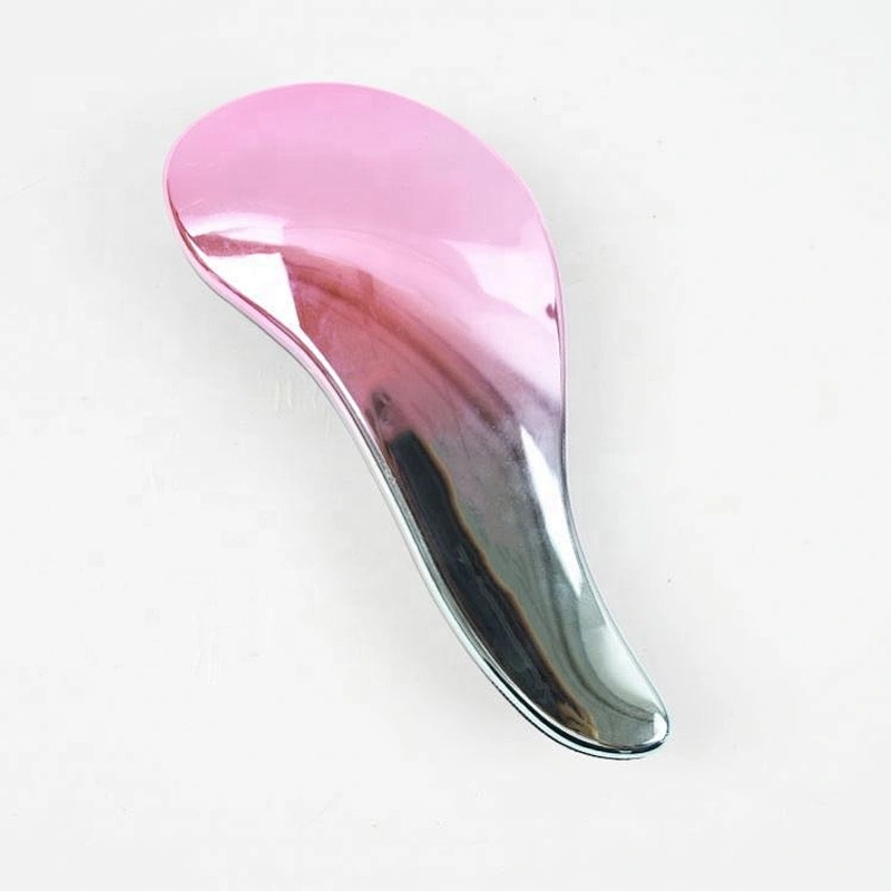 Professional Hot Sale Electroplated Surface Two-Colors Customized Logo Hairbrush