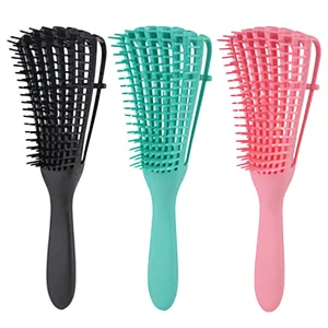America African Tangle Knot Dry Wet Curly Scalp Massage Comb Women Detangler Hairbrush For Salon Hairdressing Styling Tool