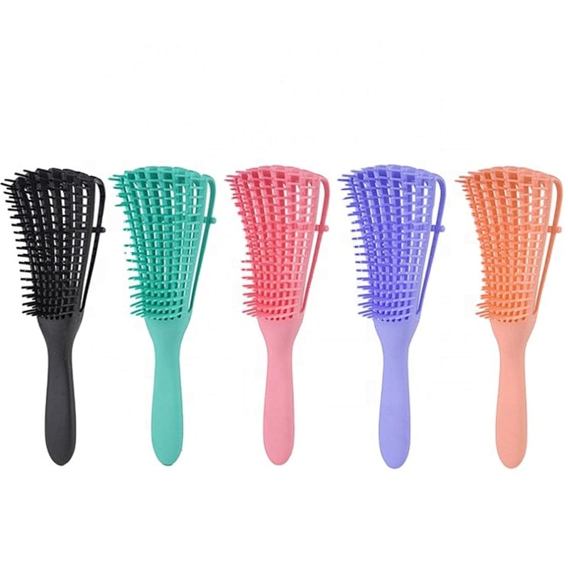 Professional Custom Logo Pink 4c Curly Wet Afro Textured Detangling Brush for Natural Black Hair or Long Thick