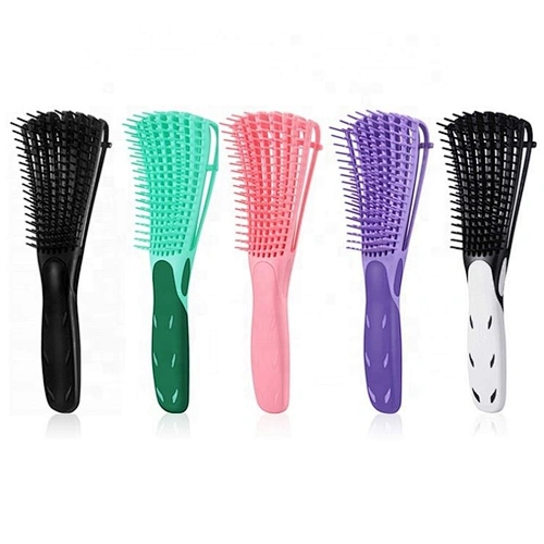 Good Quality Soft Rubber Handle Detangling Eight-Claw Hair Brush For Curly