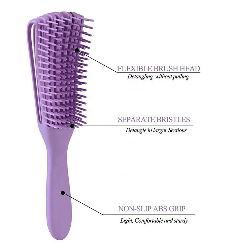 Luxury Special Plastic 8 Rows Head Curve Vent Detangling Hair Brush