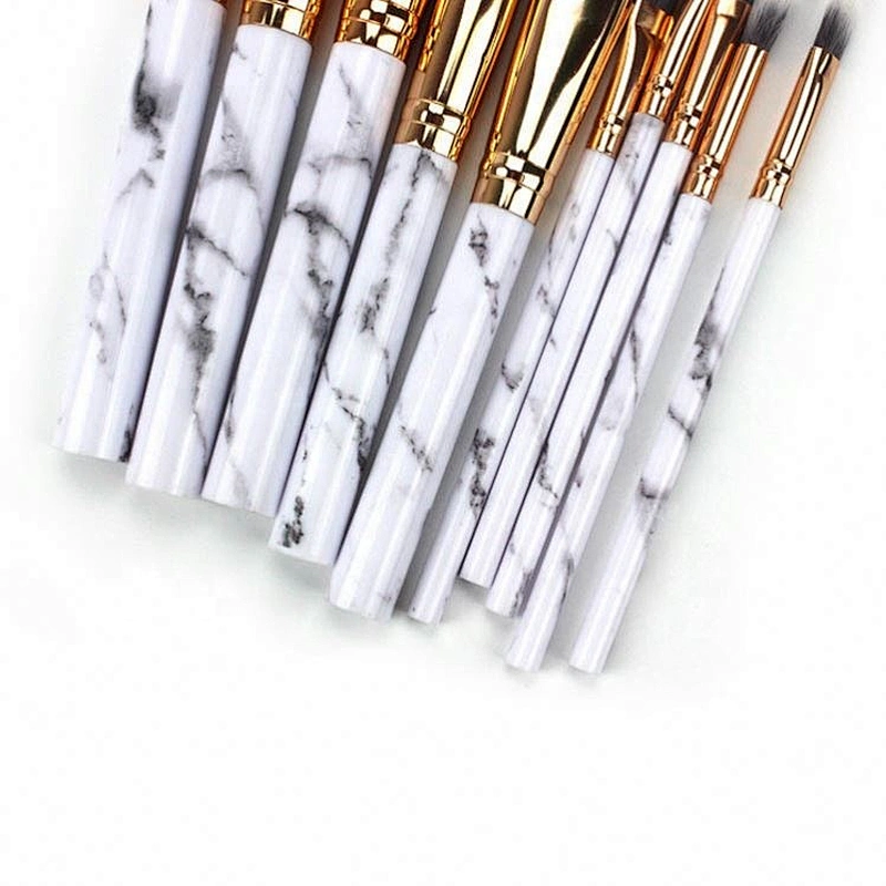 Wholesale Beauty Tools Makeup Brush Kits Custom Marble Pattern 10 Pcs Face Set