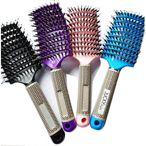 Boar Bristle Hair Brush,Curved Vented Professional Detangling Brush For Long,Thick,Thin Curly & Tangled Vent