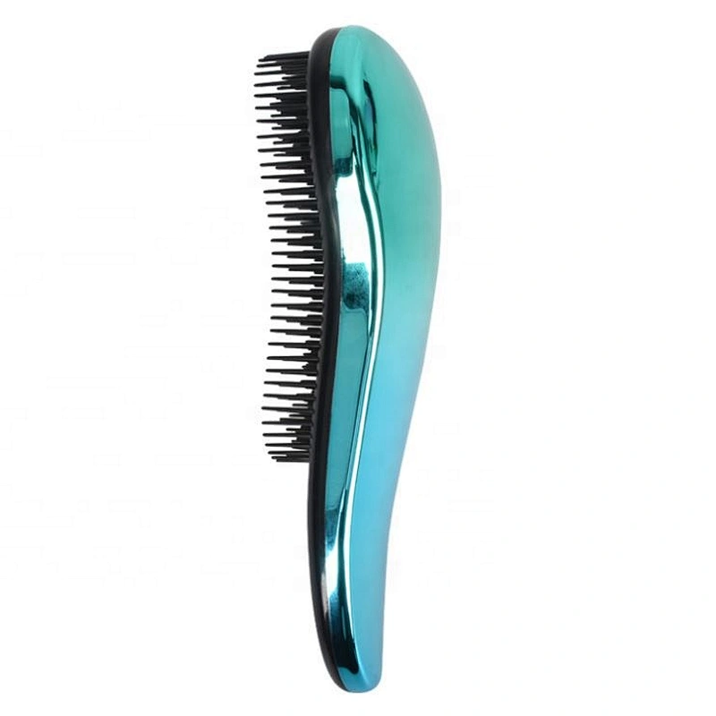 New fashion best selling electroplating green blue color hairbrush custom barber care detangle brush hair