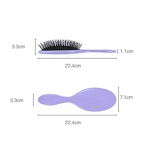 Wholesale oem hairbrush rubber finishing nylon bristle scalp massage detangling hair brush