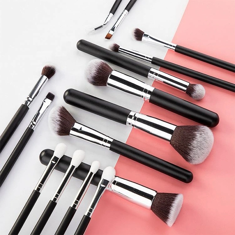 New Multi - Function 15 Makeup Set Wooden Handle Nylon Hair Brush