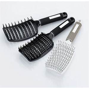 Boar Bristle Hair Brush - Curved And Vented Detangling For Long, Thick, Thin, Curly & Tangled