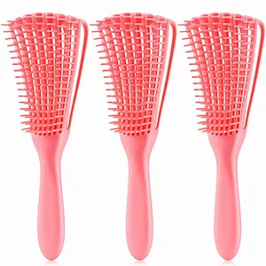 Wholesale Custom Logo Products Eight Rows Detangling Massage Detangle Hair Brush For Curly