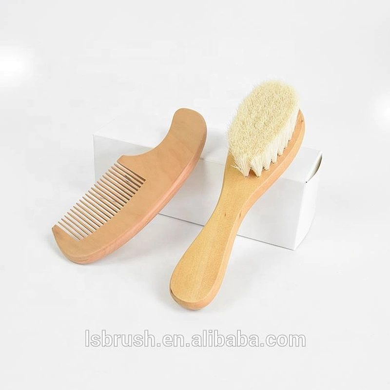 Customized Mini Size Healthy Wood Materials Oval Shape Soft Touch Kids Hair Brush