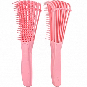 Wholesale Custom Logo Products Eight Rows Detangling Massage Detangle Hair Brush For Curly