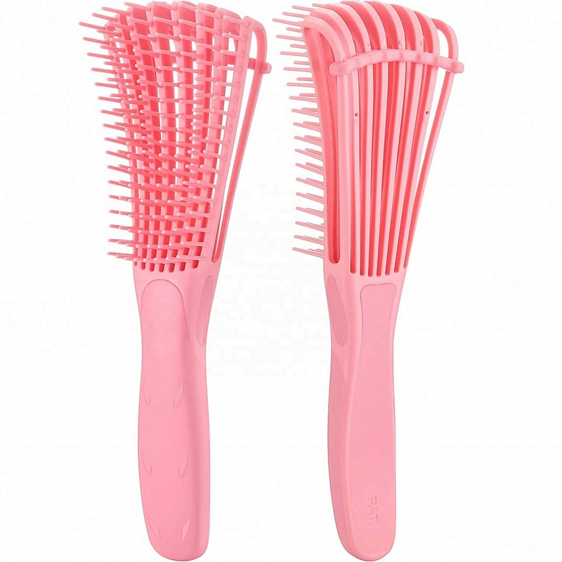 Wholesale Custom Logo Products Eight Rows Detangling Massage Detangle Hair Brush For Curly