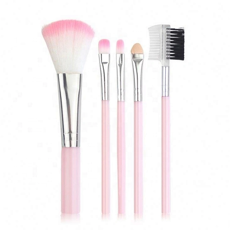 Free Sample 5Pcs Private Label Professional Makeup Brush Custom Set With Plastic Handle