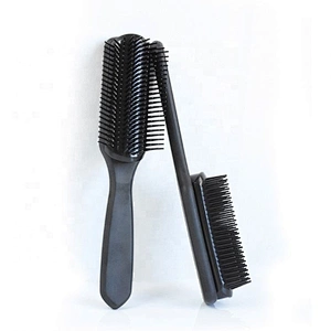 Custom logo printing mens black tangle denman hair brushes 9 rows