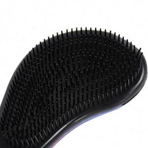 Personal home hair care plastic professional girls electroplating blue private label detangle hair brush