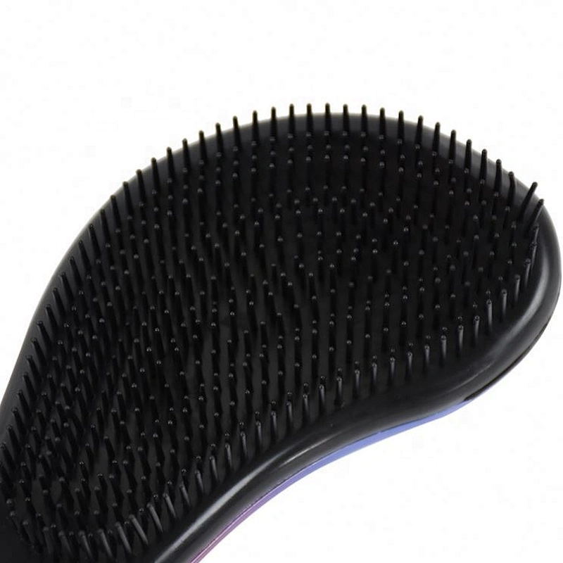 Personal home hair care plastic professional girls electroplating blue private label detangle hair brush