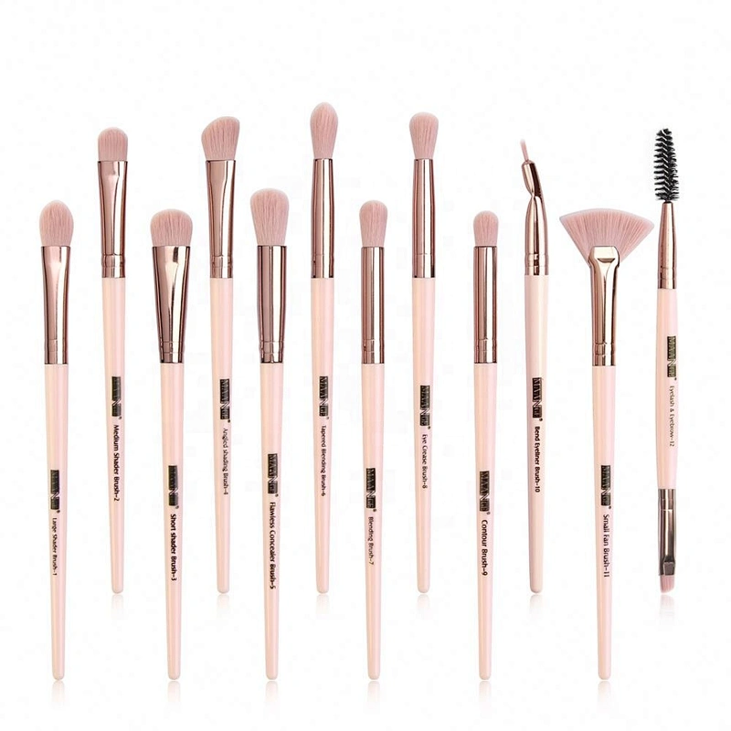 12Pcs Premium Face Cosmetic Brushes High Quality Makeup Brush Set For Foundation Blending Blush Concealer Eye   Shadow Eyebrow