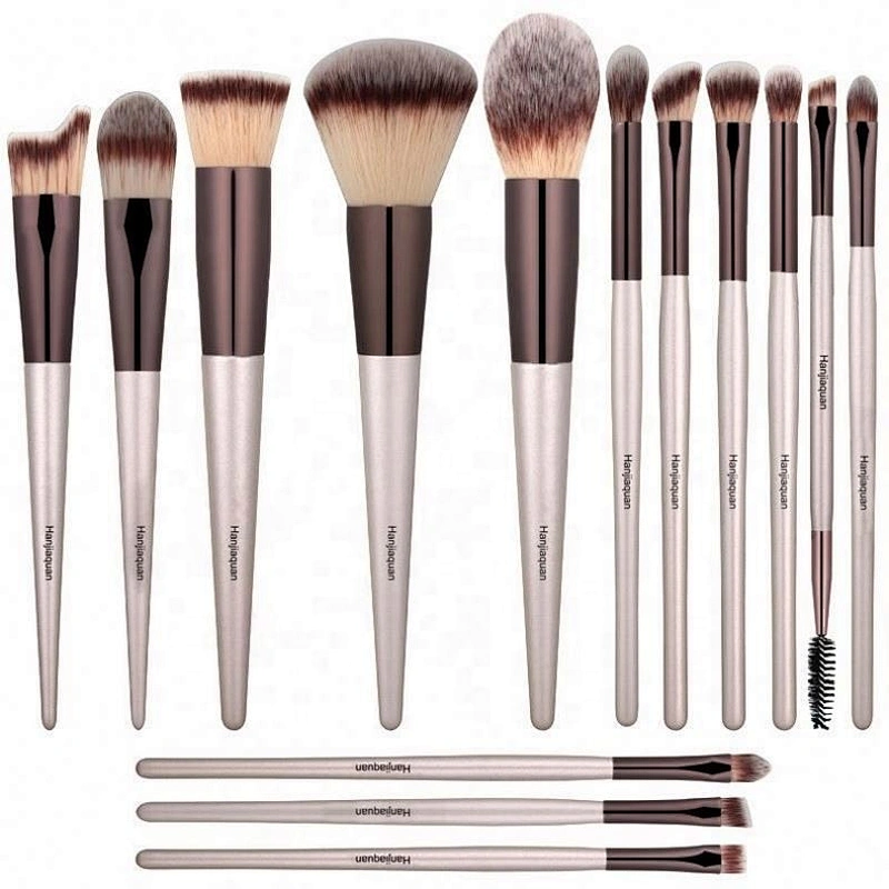 Private Label New 14 Champagne Gold Makeup Cosmetic Brush Set Blush Eye Shadow Tool