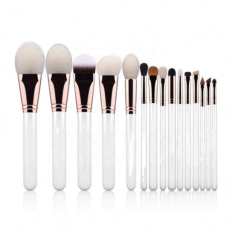 2019 Private Label High End 15 Pieces Professional Cosmetic Makeup Brushes Set With Pure Handcraft Custom Color