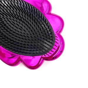 Xinlinda New Design Shell Shape Colorful Bling Plastic Detangling Hair Brush
