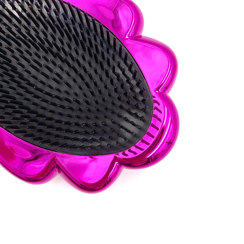 Xinlinda New Design Shell Shape Colorful Bling Plastic Detangling Hair Brush
