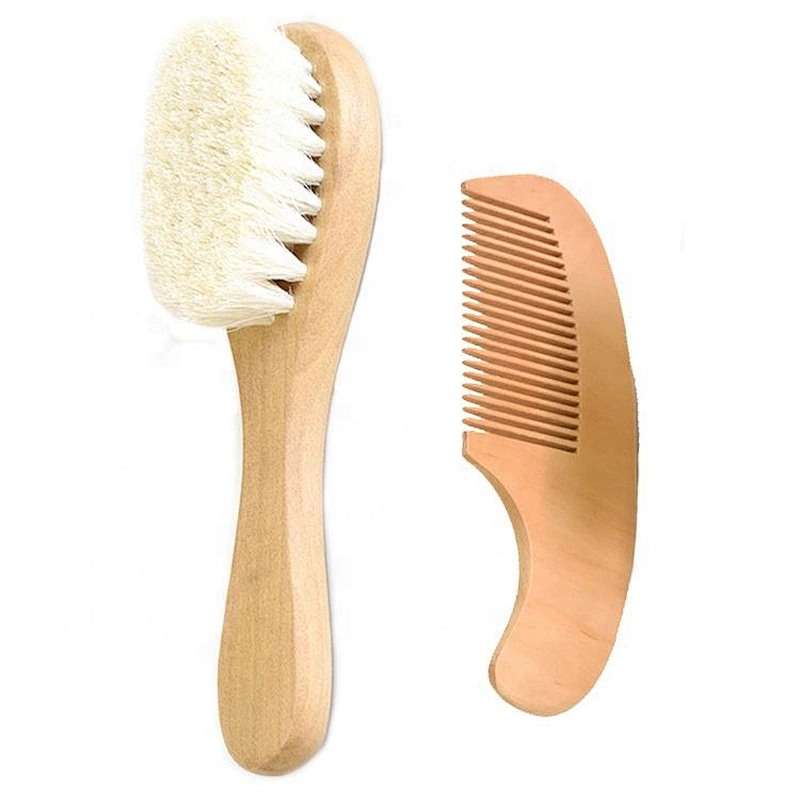 Customized Mini Size Healthy Wood Materials Oval Shape Soft Touch Kids Hair Brush