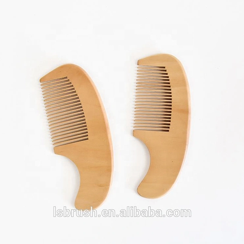 Custom natural baby hair brush set nylon wooden pins wooden baby hairbrush set