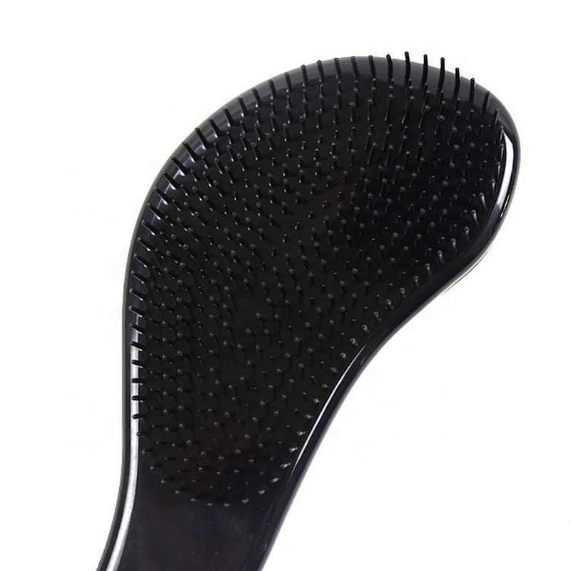 Plastic wigs extension personalized logo salon care electroplate sliver detangle hair brush for wet hair
