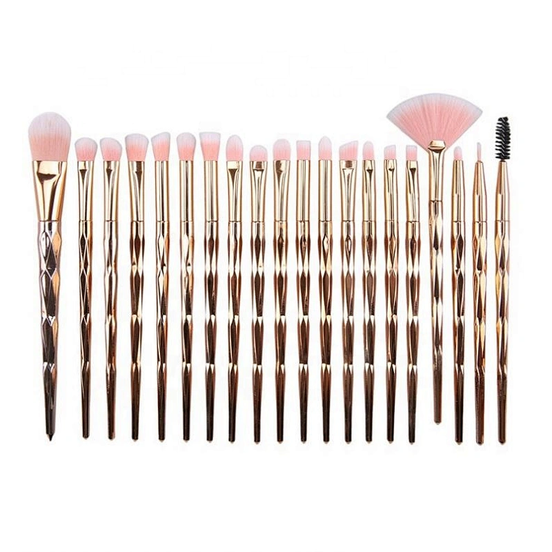 Multi-Function Brushes Kit 20 Pieces Makeup Brushes/Wooden Handle Rose Gold Brush Set/Custom Logo Make Up