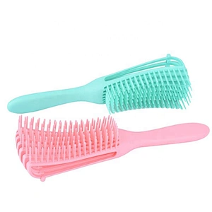 Adjustable rational construction quick hair dry 8 rows detangling hair brush wet