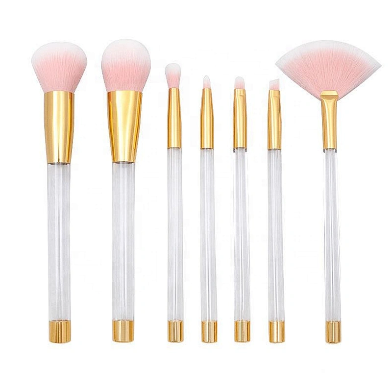 Handle Make up Brush Peacock Blue Private Label Bushes Cosmetic Makeup Set Fashionable Personalized Empty Crystal Fan Brush Face