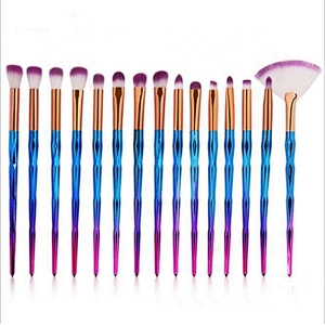 He13145a Manufacturers Direct Sale 15 Diamond Handle Eye Makeup Brush Set Tools