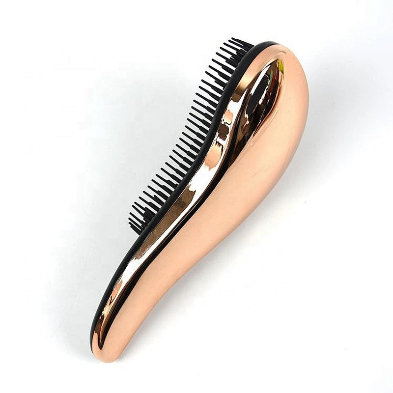 European market popular oem customised electroplating rose gold hair detangling brush
